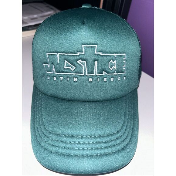 Justice Other - Justin Bieber Trucker Hat Cap Justice Tour Emerald Green Brand New Free Shipping